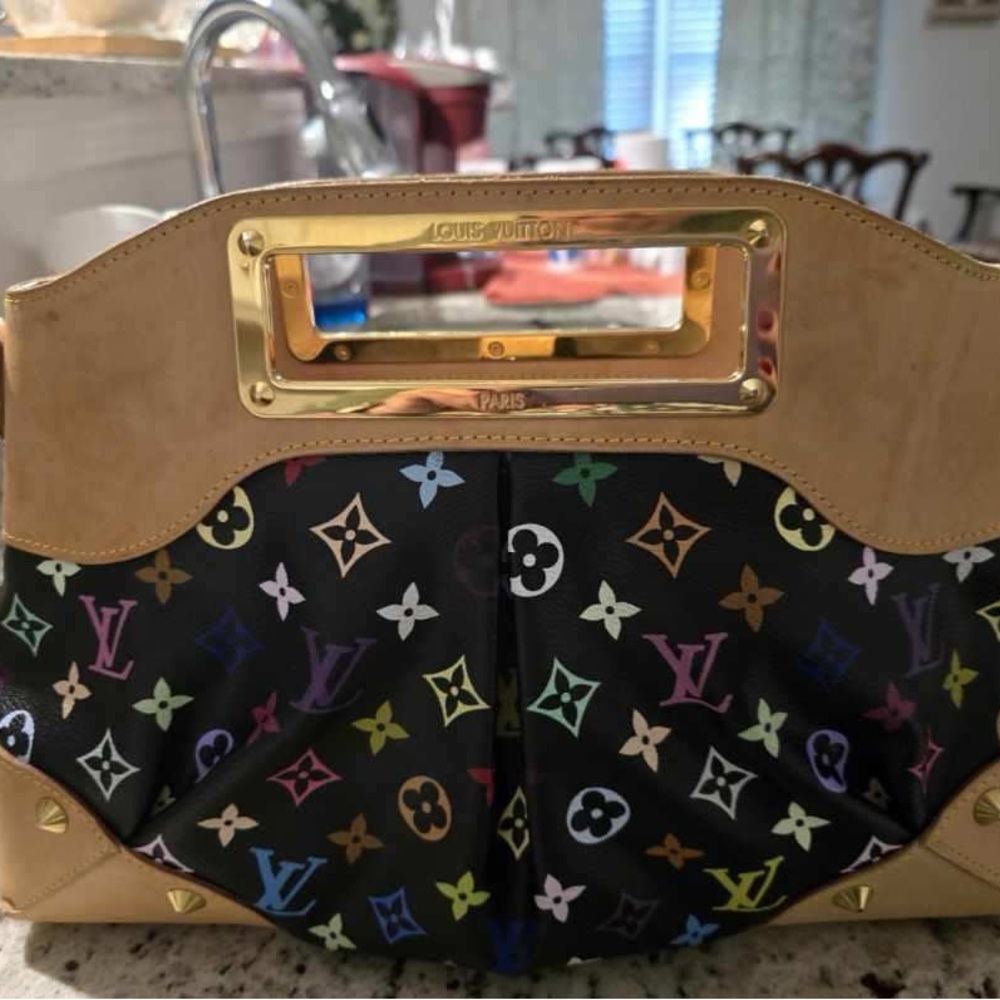 Louis Vuitton Black Multicolor Monogram Clutch